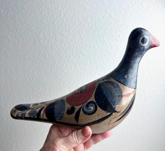 工芸品 Tonala pottery bird Vintage Mexican Tonala Pottery Hand Painted Bird | eBay