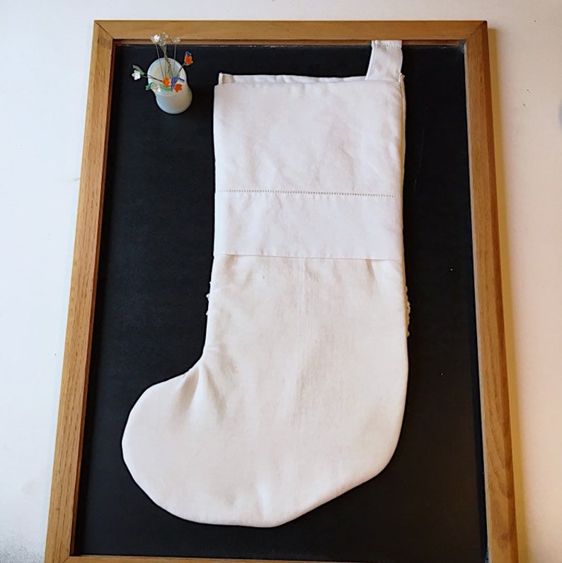 Vintage White Christmas Stocking 1930s Mrs. Pillowcase 1st Etsy