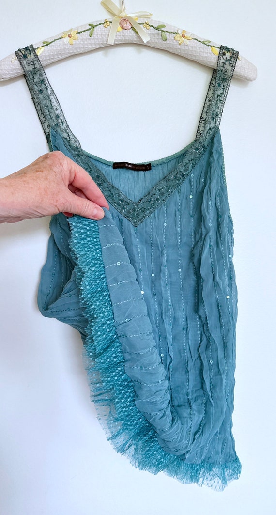 Vintage Sequined Camisole Top, Sparkly Party Blou… - image 6