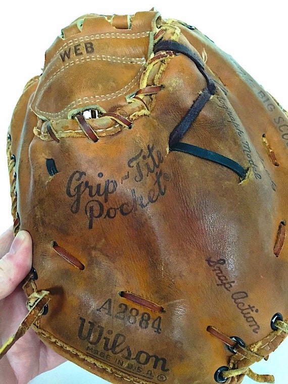 Ancien Gant De Baseball Wilson Japan Taille 12 En Cuir Marron, Avec Ballon