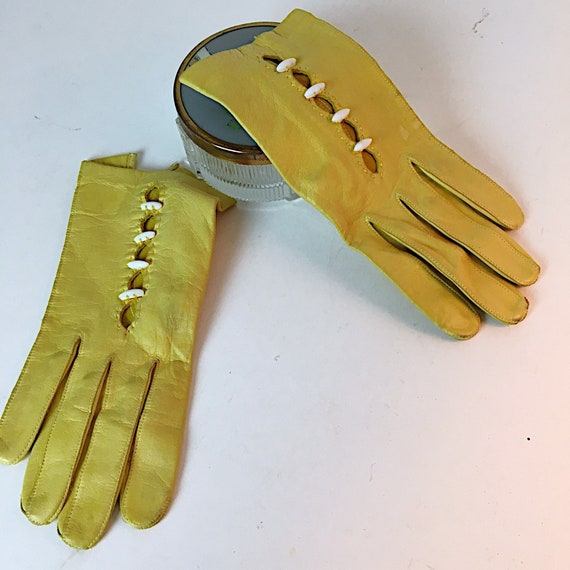 Vintage French Kidskin Leather Driving Gloves, si… - image 2