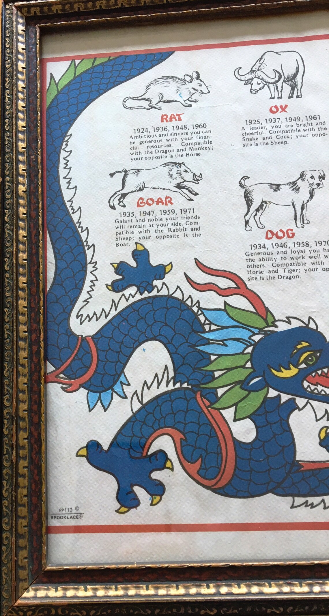 Vintage Chinese Restaurant Placemat Framed 1960s Chinese Etsy