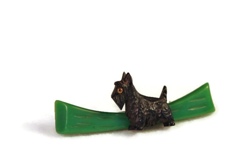 carved bakelite Dog Pin Vintage Bakelite Scotty Dog Brooch