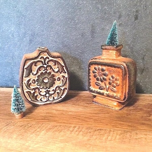 Vintage Pottery Flower Vases, Hans Schirmer Stoneware Twig Pots, made in Japan