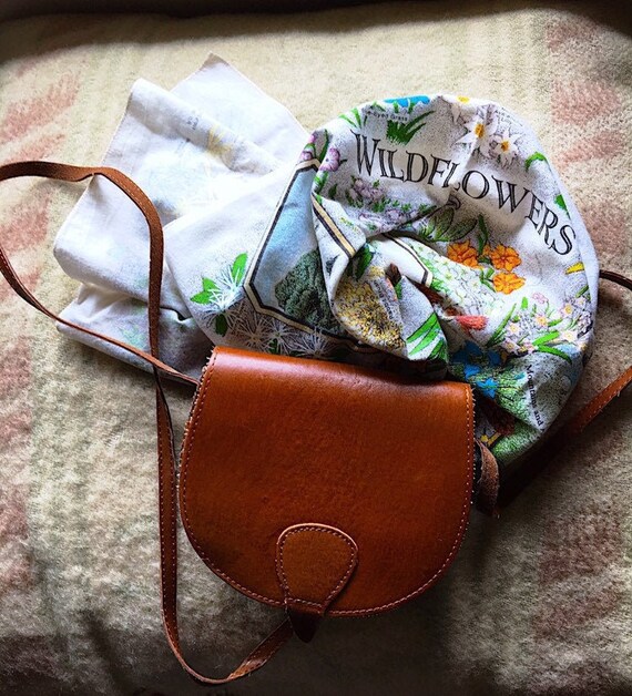 Vintage Leather Crossbody Purse, Saddlebag leather