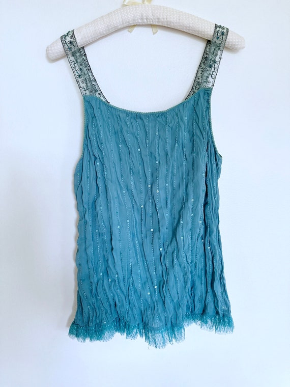 Vintage Sequined Camisole Top, Sparkly Party Blou… - image 2