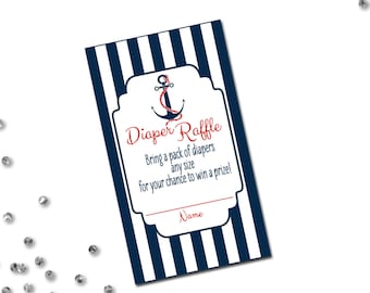 Nautical Diaper Raffle Tickets Nautical Baby Shower | Etsy