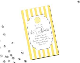 Book Request - You Are My Sunshine Baby Shower - Yellow and Grey Stripes and Chevron Stripes - INSTANT DOWNLOAD - Printable