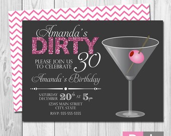 Dirty Thirty Invite Etsy