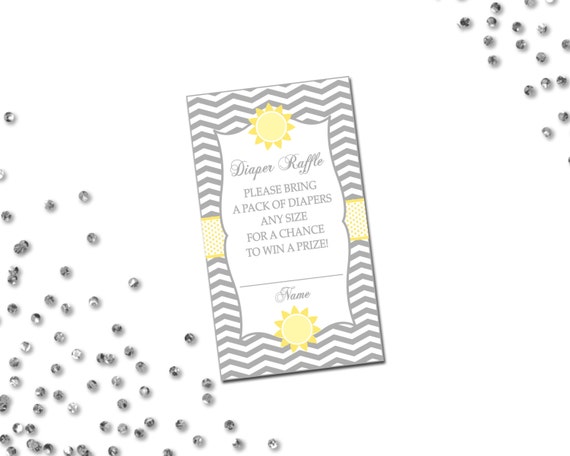 INSTANT DOWNLOAD - You Are My Sunshine Baby Shower Diaper Raffle Tickets - Chevron Stripes - DIY - Printable Il_570xn