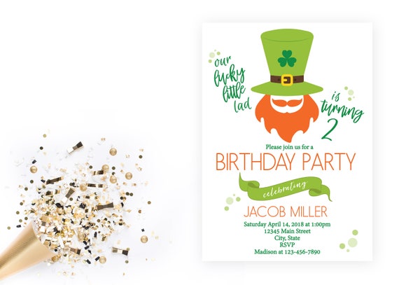 st patricks day birthday party invitation