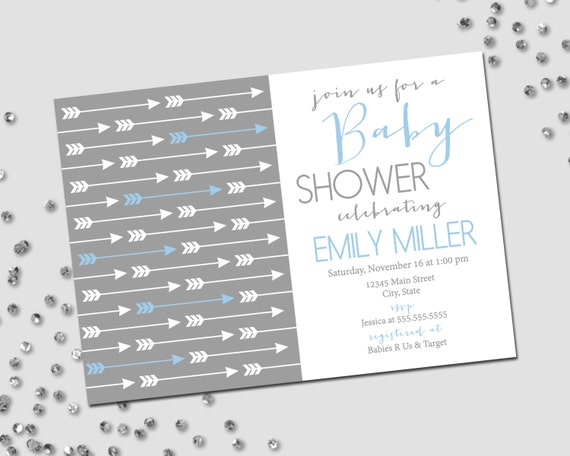 arrow baby shower invitations
