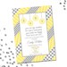 You Are My Sunshine Baby Shower Invitation - Grey and Yellow Polka Dots and Stripes - DIY - Printable