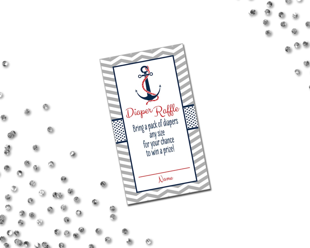 Nautical Diaper Raffle Tickets Nautical Baby Shower - Etsy