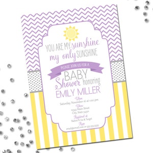 you are my sunshine baby shower invitations