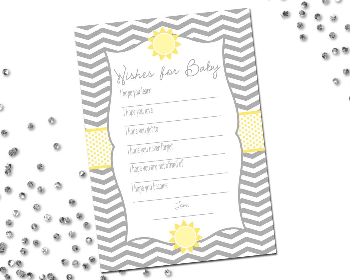 Wishes for Baby You Are My Sunshine Baby Shower Chevron Etsy