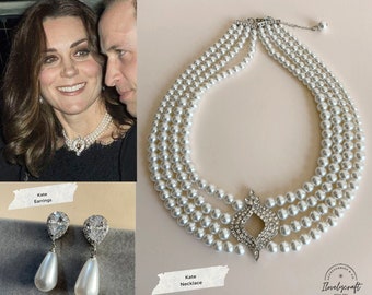 Kate Middelton Joyería Reina Isabel Perla Chocker Diamante joyería réplica joyería real británica Diana Joyería de boda Regalo del Día de las Madres