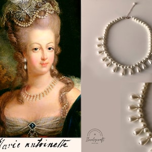 18th Century Dress Marie Antoinette Jewelry Versailles aethestic Baroque Pearl Necklace Regency Tudor Pearl Chocker Vintage Elizabeth Pearl