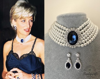 Jewellery Diamond And Sapphire Choker Diana Princess Diana Jewelry