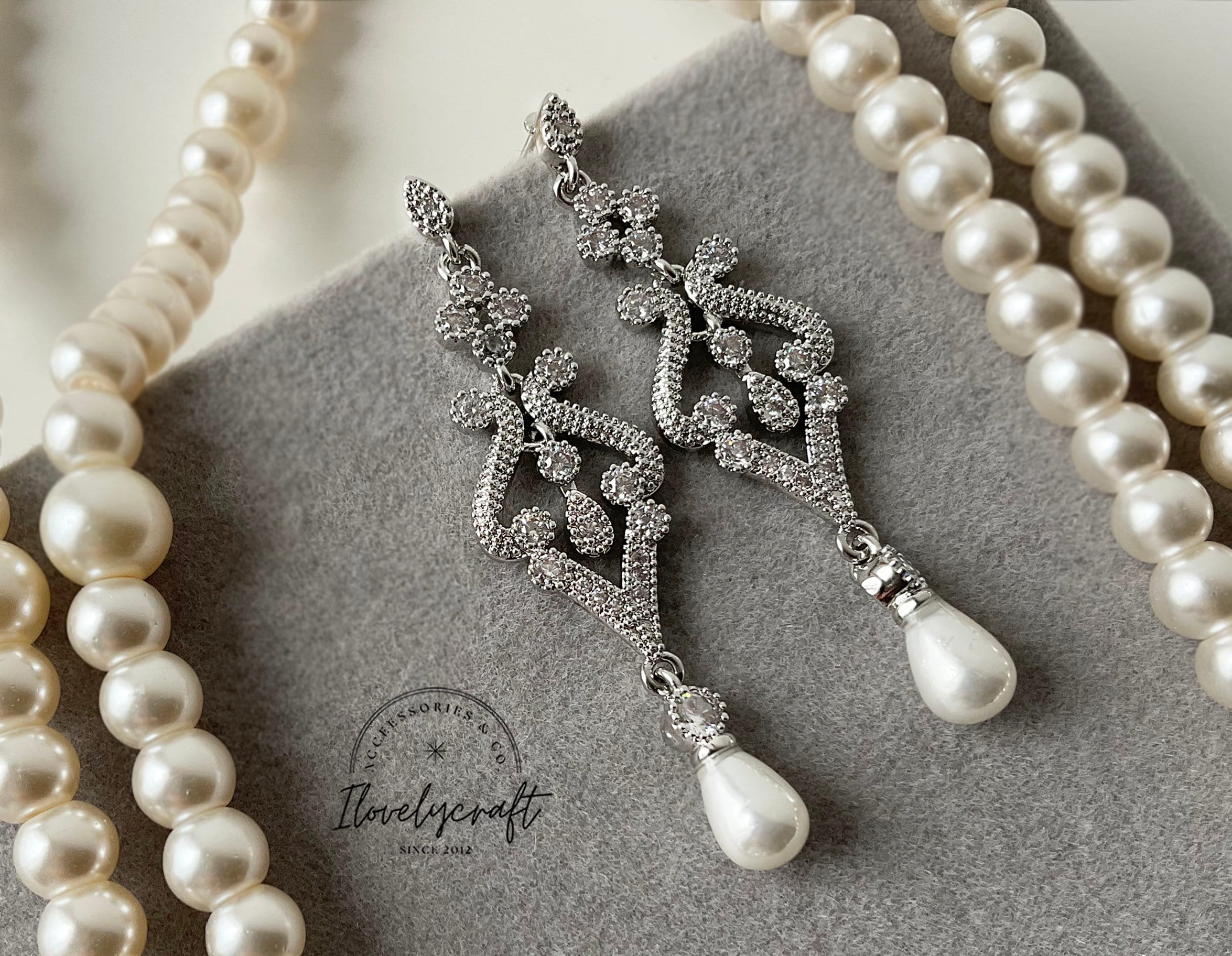 Art Deco Pearl Drop Earrings: 1920s Downton Abbey Jewelry - Etsy