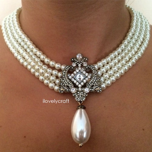 1920s Downton Abbey Dress Baroque Pearl Necklace 1920s Dress - Etsy