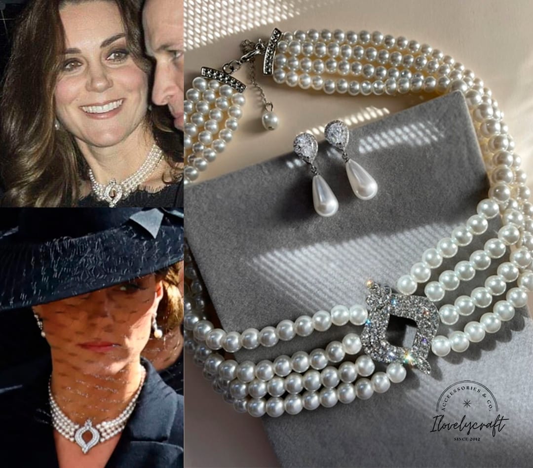 Bijoux Kate Middelton Collier ras du cou en diamants perlé de la
