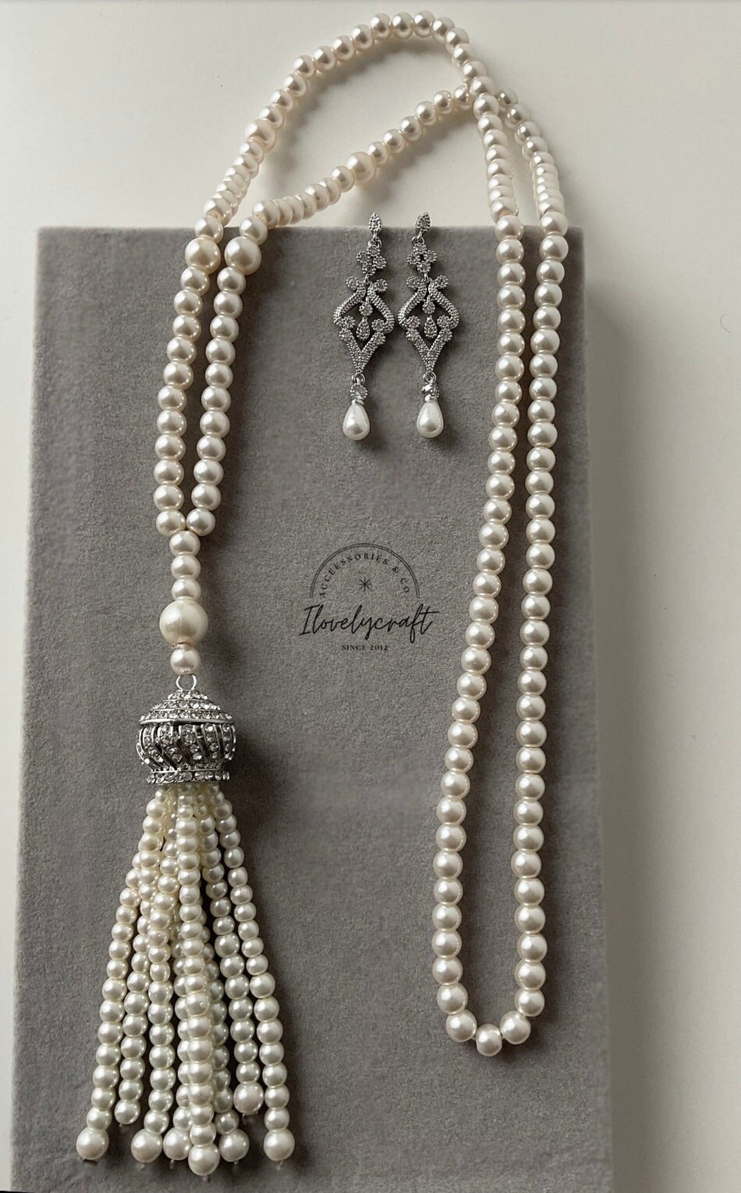 1920s Dress Gatsby Necklace 1920s Pearl Necklace Flapper Dress Downton ...