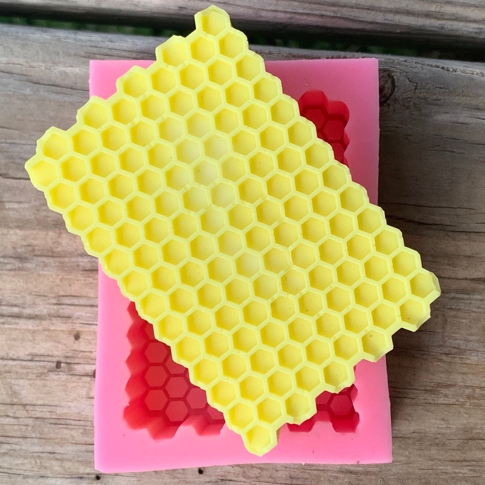 Soap Mold Silicone Bee Hive Hexagon Detail Honey Bee Etsy