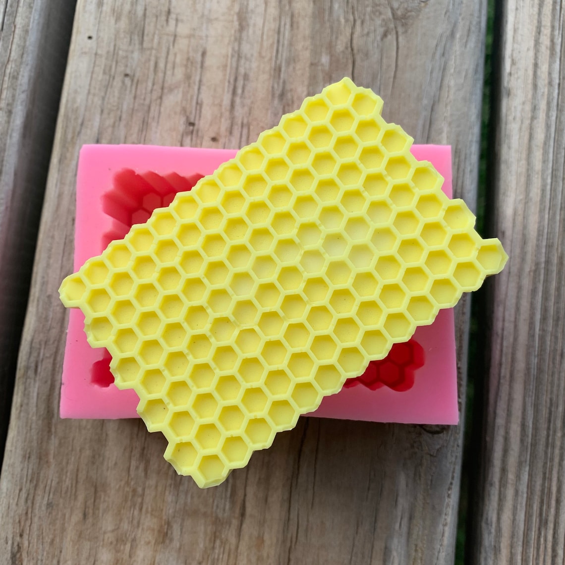 Soap Mold Silicone Bee Hive Hexagon Detail Honey Bee Etsy