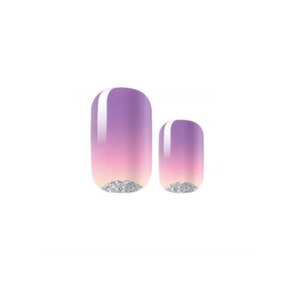 Glitter Ombre Sunset - Dry Nail Polish - Long Wear Nail Wraps - Nail Strips