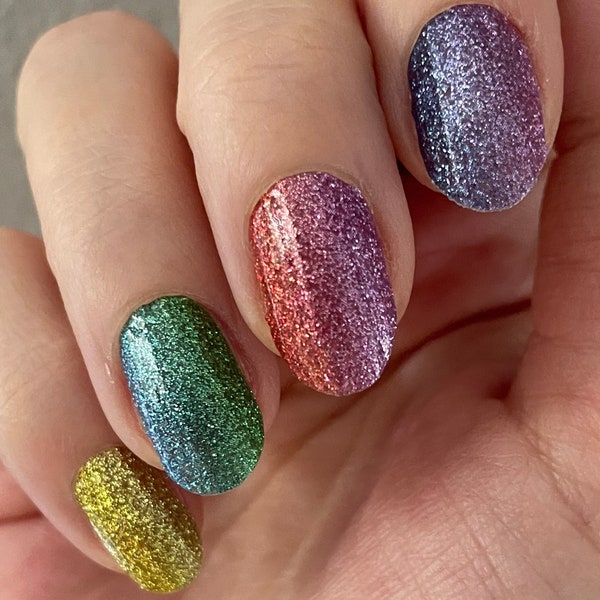 Pegatinas para uñas con efecto degradado arcoíris – Tiras de uñas Pride de larga duración