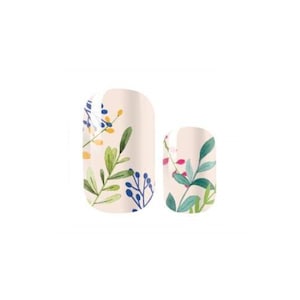 Pink Botanical - Foliage - Nail Wrap - Dry Nail Polish