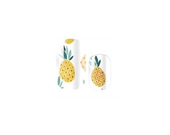 Pineapple - White and Yellow - Nail Strips - Nail Wrap
