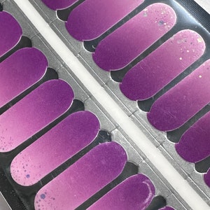 Glitter Nail Wraps - Nail Stickers - pink and purple ombré - Dry Nail Polish - Long Wear Nail Wraps