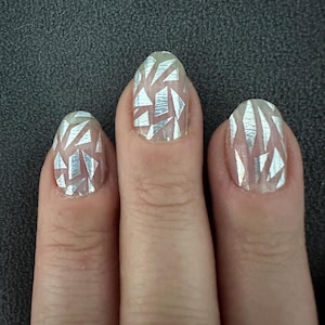 Transparent - Iridescent Shards - Dry Nail Polish - Long Wear Nail Wraps