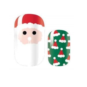 Christmas - Holiday - Santa- Nail Wrap - Nail Strip -  Dry Nail Polish