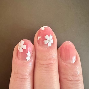 Transparante nagelfolie - nagelstickers - nagellakstrips - nagelstickers - roze en witte bloemen - roze bloemen