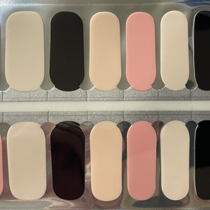 Hübsche in Pink und Schwarz - Neutrale Nagelverpackungen - Langlebige Nagelverpackungen - Nagelstreifen - Trockener Nagellack