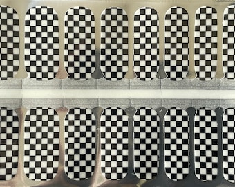 Motif à carreaux noirs et blancs - Échiquier - Enrouleur pour ongles