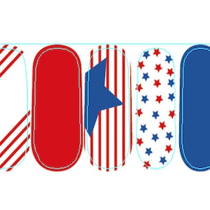 Patriotiska nagelremsor – 4 juli, Stars & Stripes nagelinpackningar bild 3