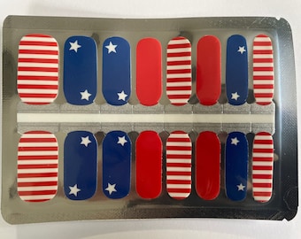 Sterren en strepen - Amerikaans - 4 juli - Droge nagellak - Nagelwraps met lange houdbaarheid