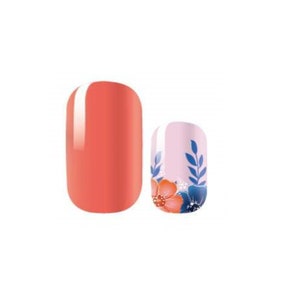 Nail Wraps - Smalto per unghie - Adesivi per unghie - Decalcomanie per unghie - Rosa pesca e blu floreale