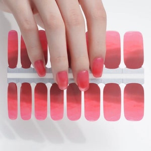 Ombre Rot - Trockener Nagellack - Long Wear Nail Wraps - Nagelstreifen