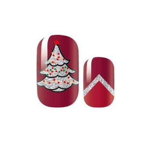 Christmas - Holiday - Red- Nail Wrap - Nail Strip -  Dry Nail Polish