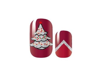 Christmas - Holiday - Red- Nail Wrap - Nail Strip -  Dry Nail Polish