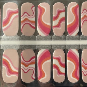 Pink Swirls - Long Lasting Nail Wraps - Nail Strips - Dry Nail Polish