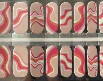 Pink Swirl Nail Wraps – Long Lasting Nail Strips