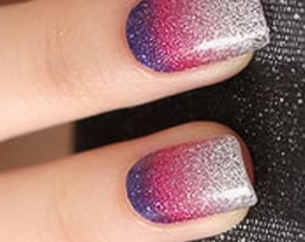 Nail Wraps - 100% Nail Polish - Nail Stickers - Nail Decals - Glitter Ombre Purple