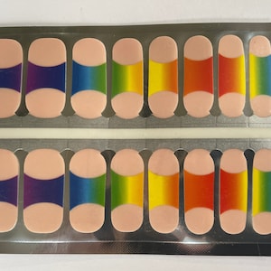 Nail Wraps - Nail Strips - Nail Polish - Nail Stickers - Transparent - Rainbow French Manicure - Pride Nail Wraps
