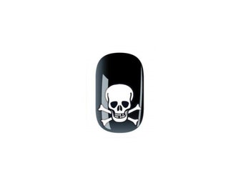 Skulls - Black and White - Nail Wrap - Nail Strip - Halloween